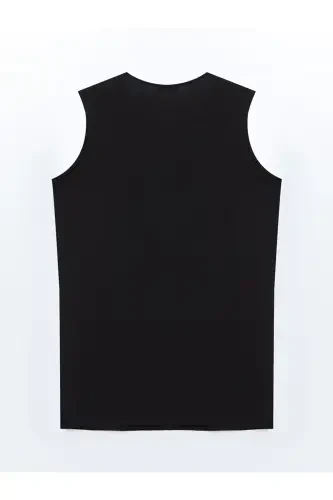 V Neck Shiny Stone Detailed Women's Vest - W4ED11Z8-BLACK - 6