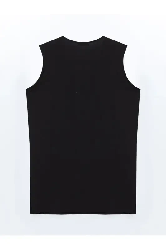 V Neck Shiny Stone Detailed Women's Vest - W4ED11Z8-BLACK - 6