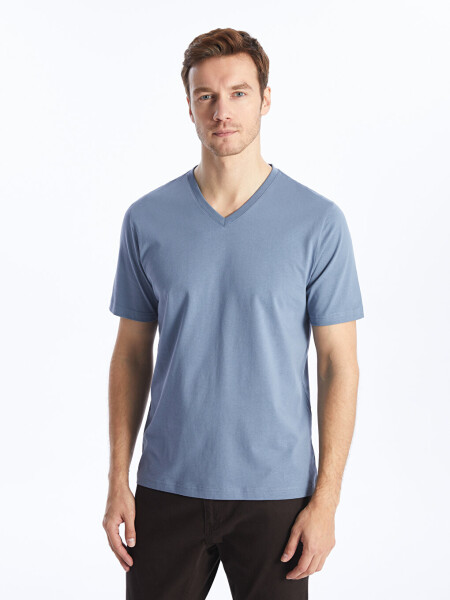 V-Neck Short Sleeve Men's T-Shirt - 9