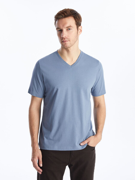 V-Neck Short Sleeve Men's T-Shirt - 1