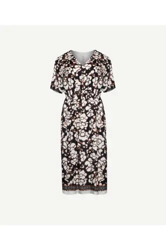 V-Neck Short Sleeve Midi Dress - 4