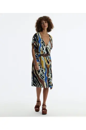V-Neck Short Sleeve Midi Dress - YARGICI (1)