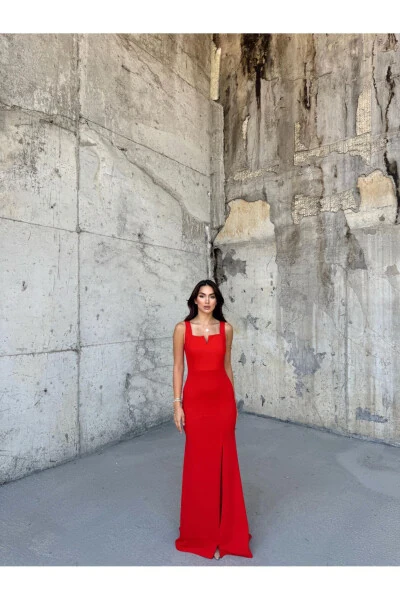 V-neck Slit Dress - 3