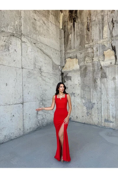 V-neck Slit Dress - 4