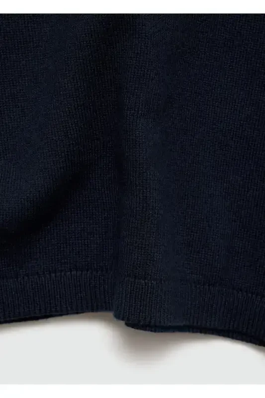 V Neck Sweater - Navy Blue - 3