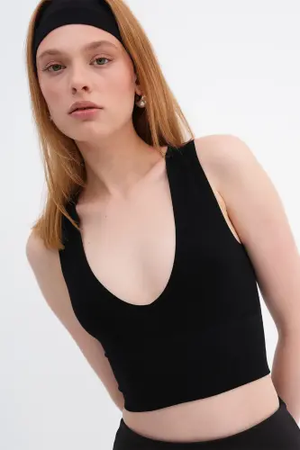 V Neck Thick Strap Seamless Crop A0131-dk8 - ADDAX (1)
