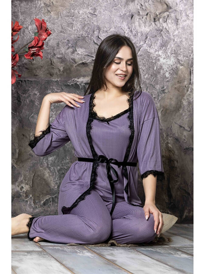 V-Neck Women's Pajama Set - 4