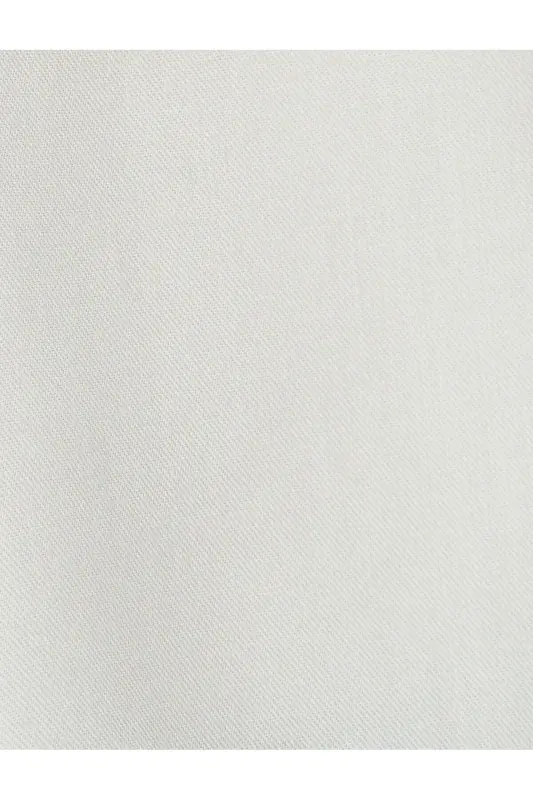 V Yaka Bluz Kısa Kollu Aksesuar Detaylı Viskon - Ekru - 6
