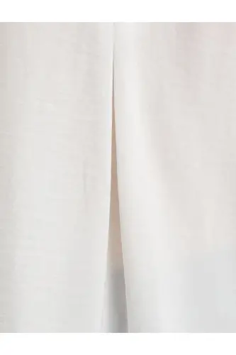 V Yoqa Bluz Qatlanadigan Yengli Regular Fit - Xom Och Rang - 7