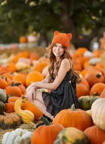 v28 Ayollar Erkaklar Qizlar O'g'il bolalar O'smirlar Yoqimli Mushuk Qulog'i Trikotaj Kabel Qovurg'ali Shlyapa Qalpog'i Beanie - 5