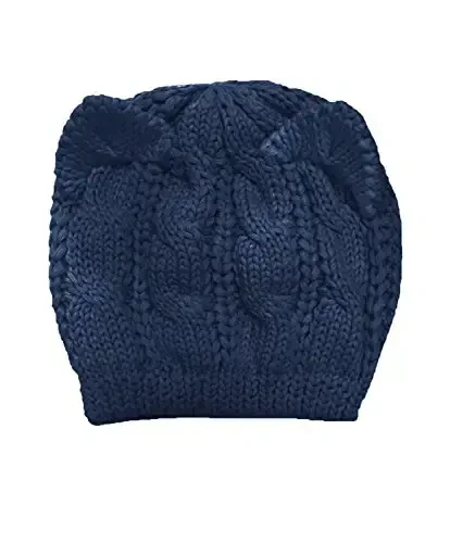 v28 Women Men Girls Boys Teens Cute Cat Ear Knit Cable Rib Hat Cap Beanie - 2