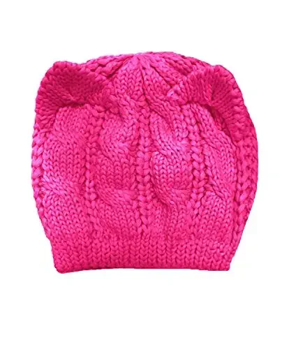 v28 Women Men Girls Boys Teens Cute Cat Ear Knit Cable Rib Hat Cap Beanie - V28 (1)