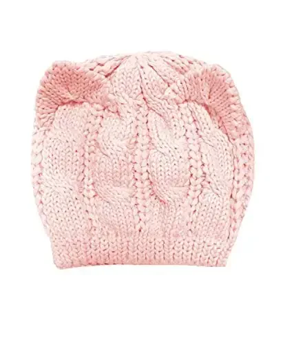 v28 Women Men Girls Boys Teens Cute Cat Ear Knit Cable Rib Hat Cap Beanie - 3