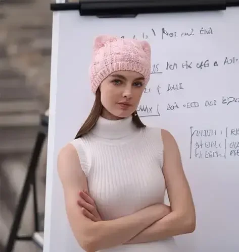 v28 Women Men Girls Boys Teens Cute Cat Ear Knit Cable Rib Hat Cap Beanie - 4