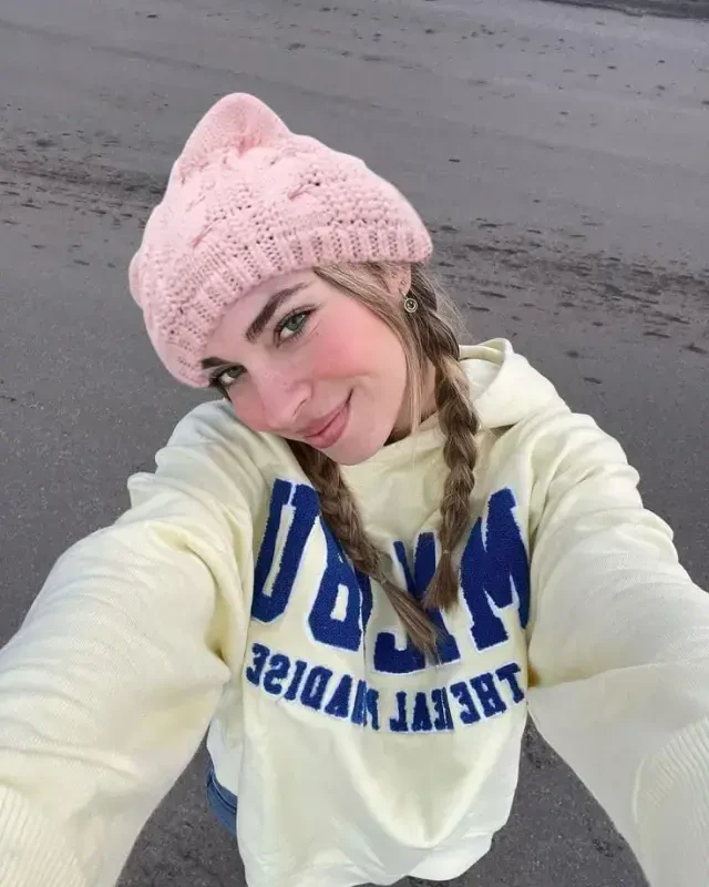 v28 Women Men Girls Boys Teens Cute Cat Ear Knit Cable Rib Hat Cap Beanie - 6