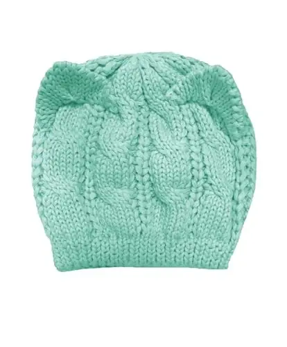 v28 Women Men Girls Boys Teens Cute Cat Ear Knit Cable Rib Hat Cap Beanie - V28 (1)