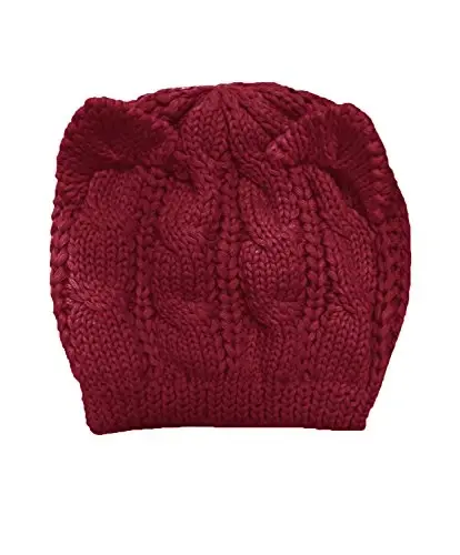 v28 Women Men Girls Boys Teens Cute Cat Ear Knit Cable Rib Hat Cap Beanie - 2