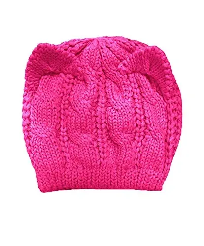 v28 Women Men Girls Boys Teens Cute Cat Ear Knit Cable Rib Hat Cap Beanie - 2