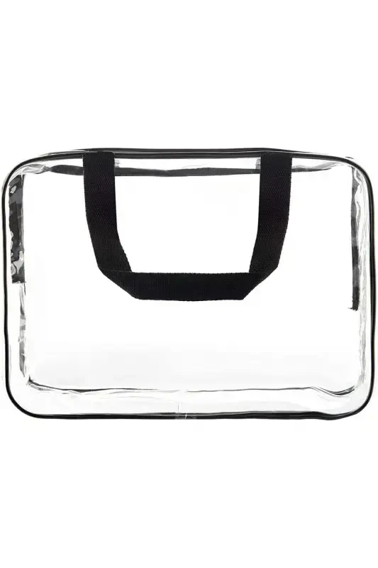 Vacation, Beach, Cosmetic, Makeup Care Bag Set, Transparent Waterproof, Large Size 2 Pieces Bag-2 Transparent - 4