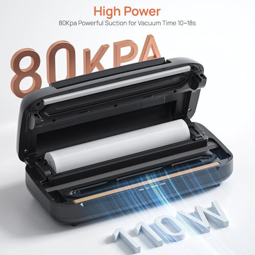 Vacuum Sealer Machine, SEATAO 80Kpa Food Vacuum Sealer Machine Preservation Dry/Moist Modes, Handle Locked Design, Removable Drip Tray, Built-in Cutter and Bag Storage - 3