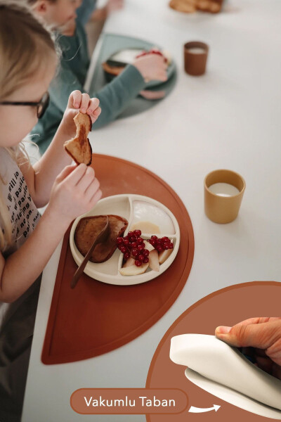 Vacuum Silicone Baby Food Plate - Suction Plate Beige - 4