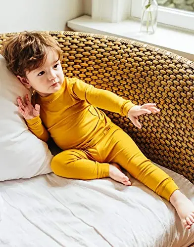 VAENAIT 6M-12Y Bebek Çocuk Çocuk Kız Erkek Yumuşak Rahat Modal Tencel Düz Raglan Pijama Pijama 2'li Set - 3