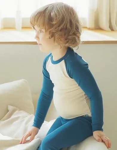 VAENAIT 6M-12Y Toddler Toddler Kids Toddler Girls Boys Soft Comfy Modal Tencel Solid Raglan Sleepwear Pajamas Pjs 2pcs Set - 2