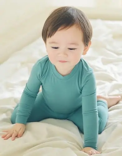 VAENAIT 6M-12Y Bebek Çocuk Çocuk Kız Erkek Yumuşak Rahat Modal Tencel Düz Raglan Pijama Pijama 2'li Set - 3