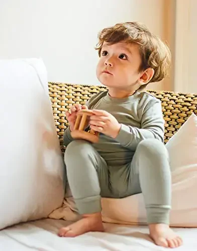 VAENAIT 6M-12Y Toddler Toddler Kids Toddler Girls Boys Soft Comfy Modal Tencel Solid Raglan Sleepwear Pajamas Pjs 2pcs Set - 6