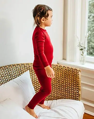 VAENAIT 6M-12Y Bebek Çocuk Çocuk Kız Erkek Yumuşak Rahat Modal Tencel Düz Raglan Pijama Pijama Pjs 2'li Set - 6