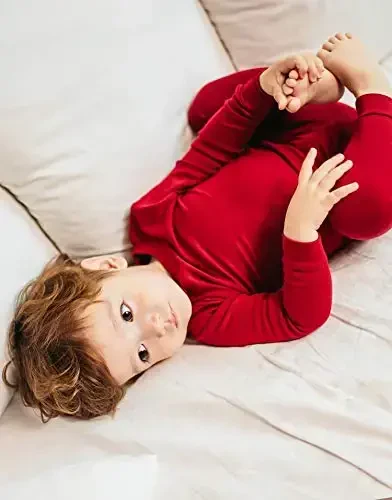 VAENAIT 6M-12Y Toddler Toddler Kids Toddler Girls Boys Soft Comfy Modal Tencel Solid Raglan Sleepwear Pajamas Pjs 2pcs Set - 3