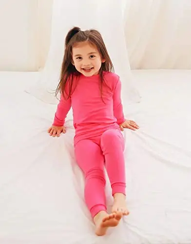 VAENAIT 6M-12Y Toddler Toddler Kids Toddler Girls Boys Soft Comfy Modal Tencel Solid Raglan Sleepwear Pajamas Pjs 2pcs Set - 2