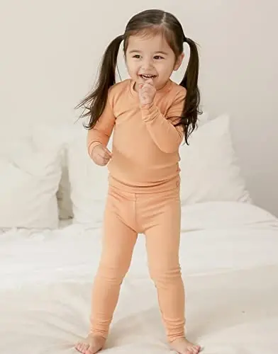 VAENAIT 6M-12Y Bebek Çocuk Çocuk Kız Erkek Yumuşak Rahat Modal Tencel Düz Raglan Pijama Pijama Pjs 2'li Set - 3