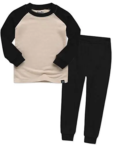 VAENAIT 6M-12Y Bebek Çocuk Çocuk Kız Erkek Yumuşak Rahat Modal Tencel Düz Raglan Pijama Pijama Takımı 2'li Set 