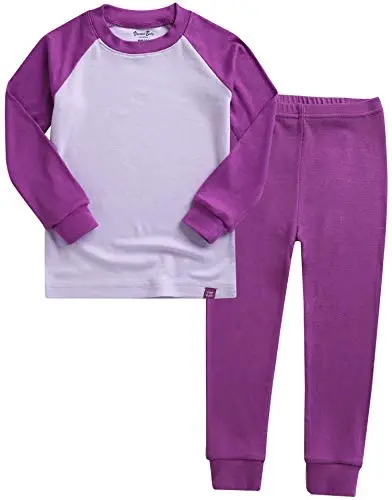 VAENAIT 6M-12Y Bebek Çocuk Kız Erkek Yumuşak Rahat Modal Tencel Düz Raglan Pijama Pijama Takımı 2'li Set 