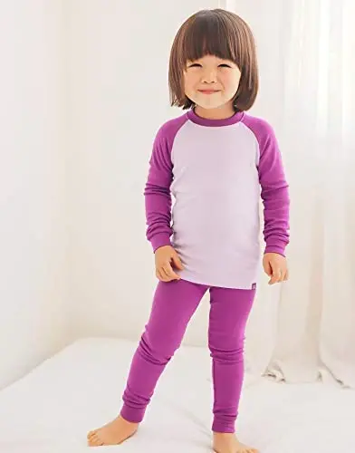VAENAIT 6M-12Y Bebek Çocuk Kız Erkek Yumuşak Rahat Modal Tencel Düz Raglan Pijama Pijama Takımı 2'li Set - 3