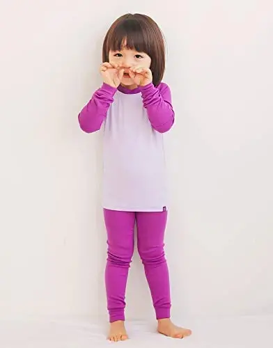 VAENAIT 6M-12Y Bebek Çocuk Kız Erkek Yumuşak Rahat Modal Tencel Düz Raglan Pijama Pijama Takımı 2'li Set - 4