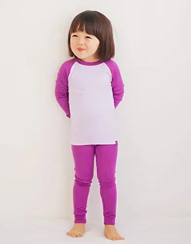 VAENAIT 6M-12Y Toddler Toddler Kids Toddler Girls Boys Soft Comfy Modal Tencel Solid Raglan Sleepwear Pajamas Pjs 2pcs Set - 2