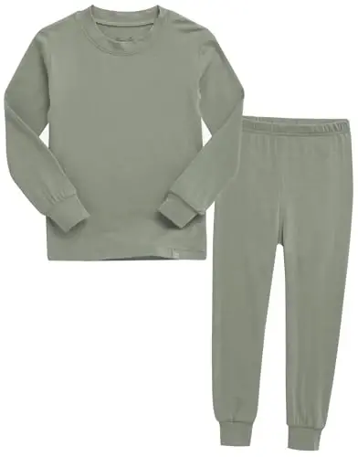 VAENAIT 6M-12Y Küçük Çocuk Kız Erkek Yumuşak Rahat Modal Tencel Düz Raglan Pijama Pijama 2'li Set 