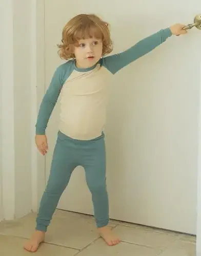 VAENAIT 6M-12Y Toddler Toddler Kids Toddler Girls Boys Soft Comfy Modal Tencel Solid Raglan Sleepwear Pajamas Pjs 2pcs Set - 4