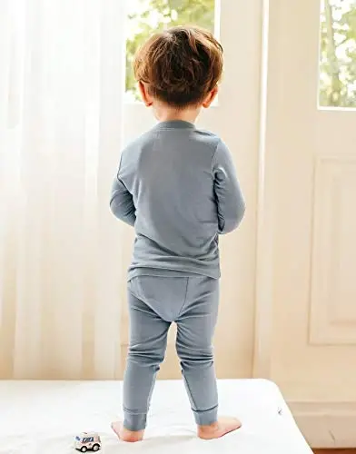 VAENAIT 6M-12Y Küçük Çocuk Kız Erkek Yumuşak Rahat Modal Tencel Düz Raglan Pijama Pjs 2'li Set - 6
