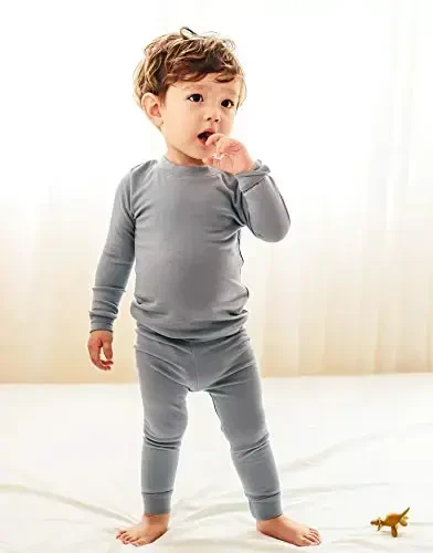 VAENAIT 6M-12Y Toddler Toddler Kids Toddler Girls Boys Soft Comfy Modal Tencel Solid Raglan Sleepwear Pajamas Pjs 2pcs Set - 2