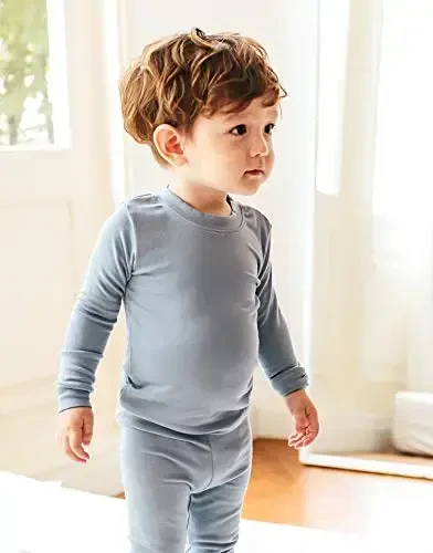 VAENAIT 6M-12Y Toddler Toddler Kids Toddler Girls Boys Soft Comfy Modal Tencel Solid Raglan Sleepwear Pajamas Pjs 2pcs Set - 3