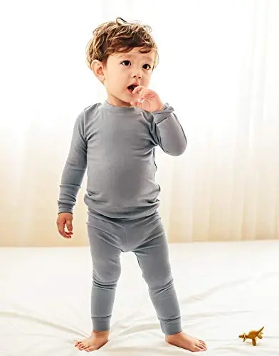VAENAIT 6M-12Y Toddler Toddler Kids Toddler Girls Boys Soft Comfy Modal Tencel Solid Raglan Sleepwear Pajamas Pjs 2pcs Set - 2