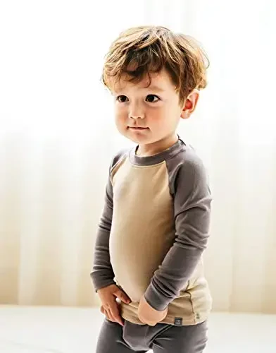 VAENAIT 6M-12Y Toddler Toddler Kids Toddler Girls Boys Soft Comfy Modal Tencel Solid Raglan Sleepwear Pajamas Pjs 2pcs Set - 3