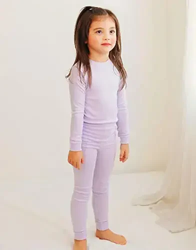 VAENAIT 6M-12Y Toddler Toddler Kids Toddler Girls Boys Soft Comfy Modal Tencel Solid Raglan Sleepwear Pajamas Pjs 2pcs Set - 4