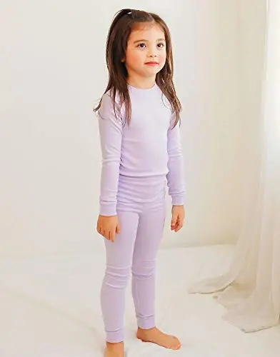 VAENAIT 6M-12Y Toddler Toddler Kids Toddler Girls Boys Soft Comfy Modal Tencel Solid Raglan Sleepwear Pajamas Pjs 2pcs Set - 4