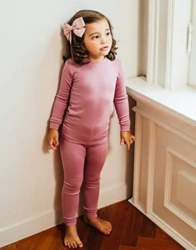 VAENAIT 6M-12Y Küçük Çocuk Kız Erkek Yumuşak Rahat Modal Tencel Düz Raglan Uyku Giyim Pijama Pjs 2'li Set - 6