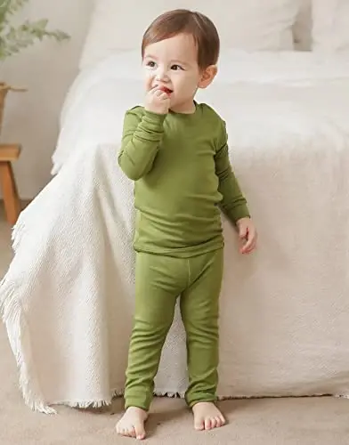 VAENAIT 6M-12Y Toddler Toddler Kids Toddler Girls Boys Soft Comfy Modal Tencel Solid Raglan Sleepwear Pajamas Pjs 2pcs Set - VAENAIT BABY (1)