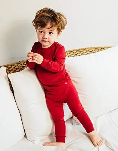VAENAIT 6M-12Y Toddler Toddler Kids Toddler Girls Boys Soft Comfy Modal Tencel Solid Raglan Sleepwear Pajamas Pjs 2pcs Set - 2